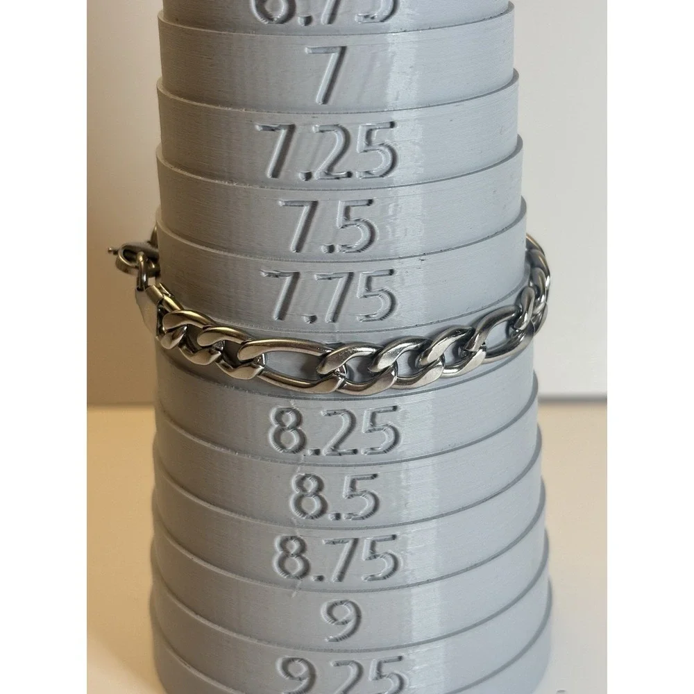 Stainless Steel Figaro Chain Bracelet 9mm 8.5